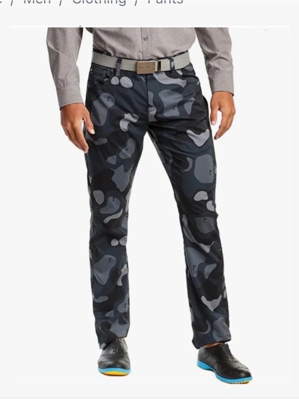 William Murray Golf Black & Gray Camo / Sand Trap Print Chinos